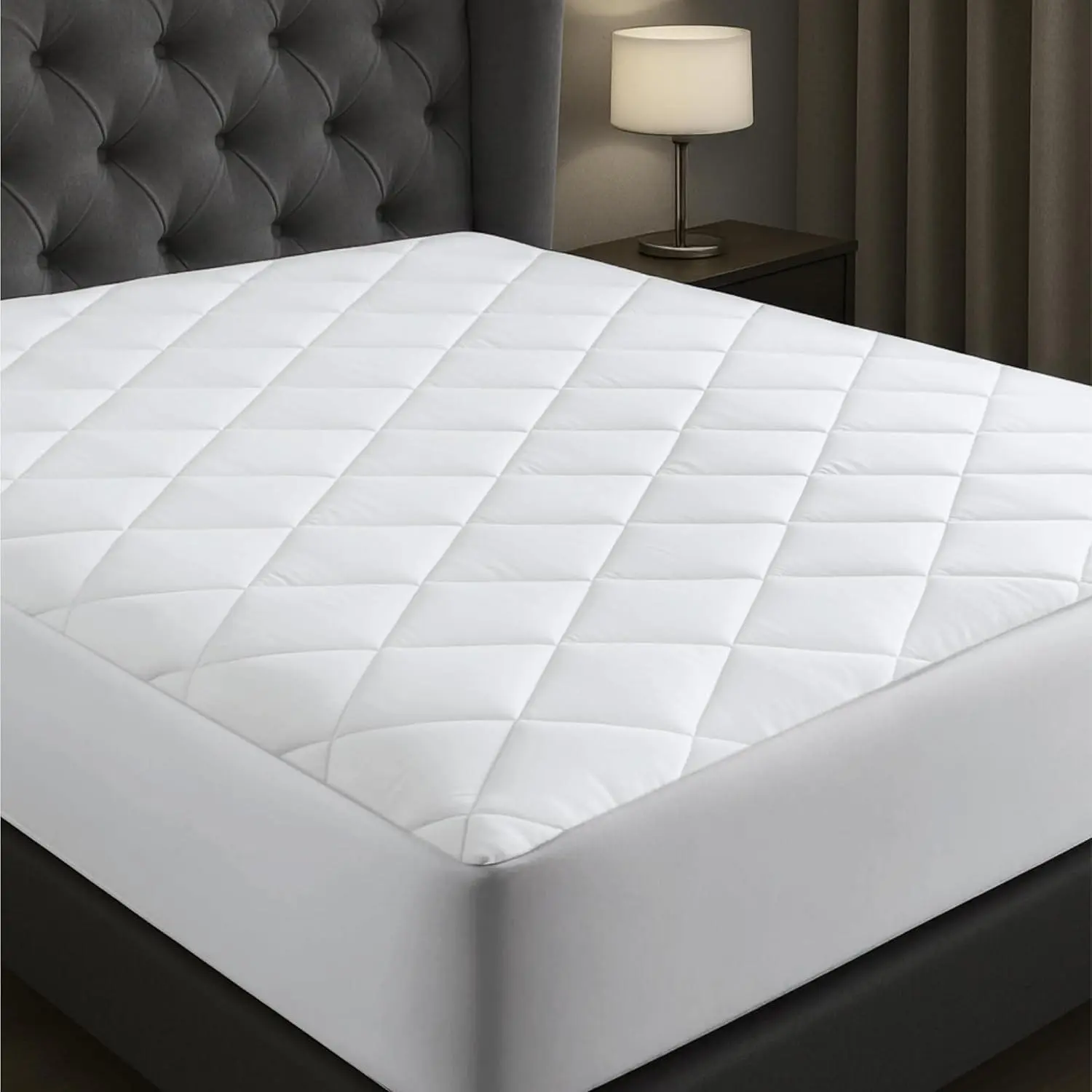 Cotton Mattress Pad King 78x80 - Non Noisy Cooling Breathable Ultra Plush Absorbent Protector Extra Deep Fits 20 Inches Deep Mattress
