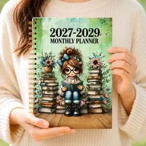 2027-2029 Monthly Planner, 36-Month Calendar Book, Income Expense Tracker, Wish Wall, Personal Info Page, Cute Spiral Bound Agenda
