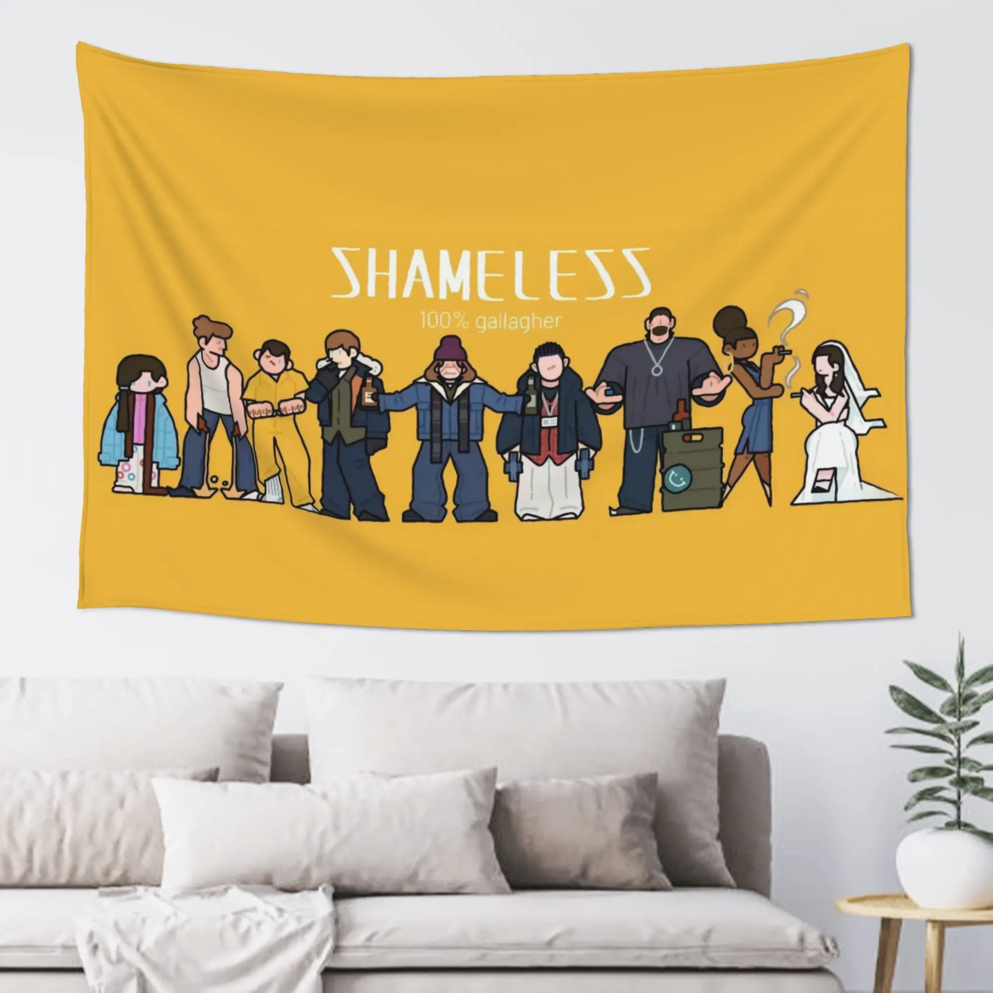 1pc Tapestry Shameless Decor Print |   Polyester Cartoon Bedroom Dorm Birthday Fan Gift Hanging Background - Multi-Size Available, Free Installation Kit
