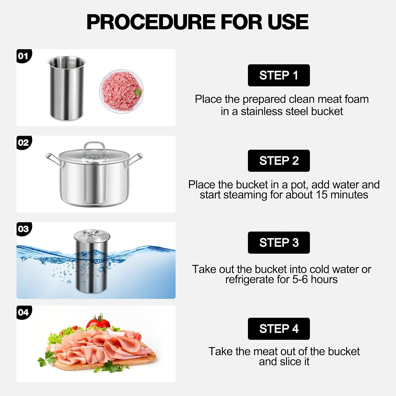 Stainless Steel Meat Press Mold with Thermometer | 304 Stainless Steel, Ideal for Making Homemade Healthy for deli Poultry Patty, Funny Kitchen Gift for Women and Men