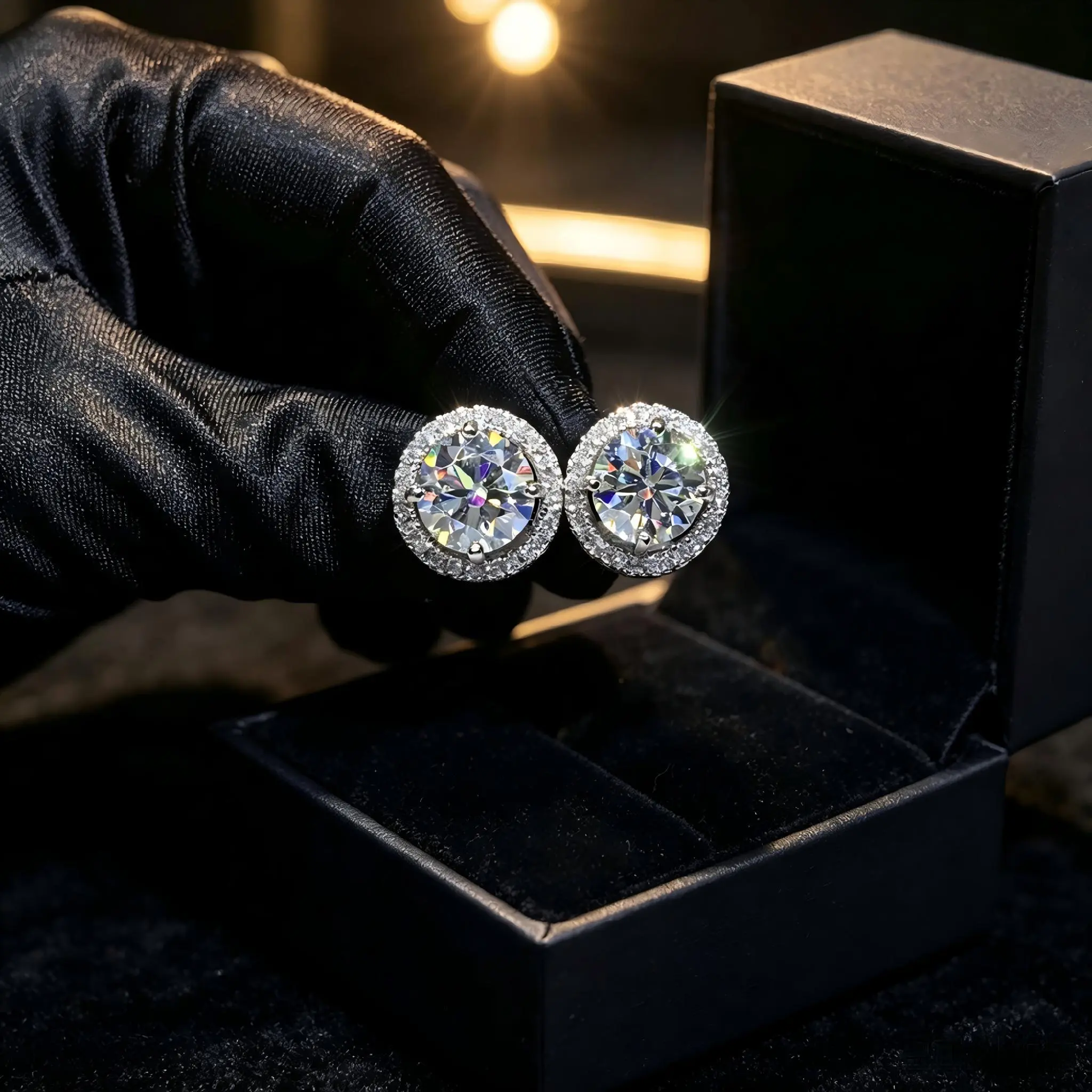 Unisex S925 Sterling Silver Hypoallergenic Minimalist Round Cut Stud Earrings - 2026 New Arrival, Multi-Size 0.3ct/0.5ct/1ct/2ct Moissanite & Cubic Zirconia Simulated Diamonds, Authenticity Certificate, Formal Wear Fine Jewelry, Studs