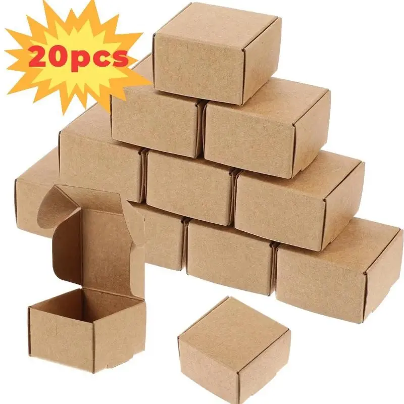 20pcs 4x4x2.5cm Small Gift Boxes, Corrugated Paper Transport Boxes for Gift Packaging, Jewelry Packing, Compact and Durable