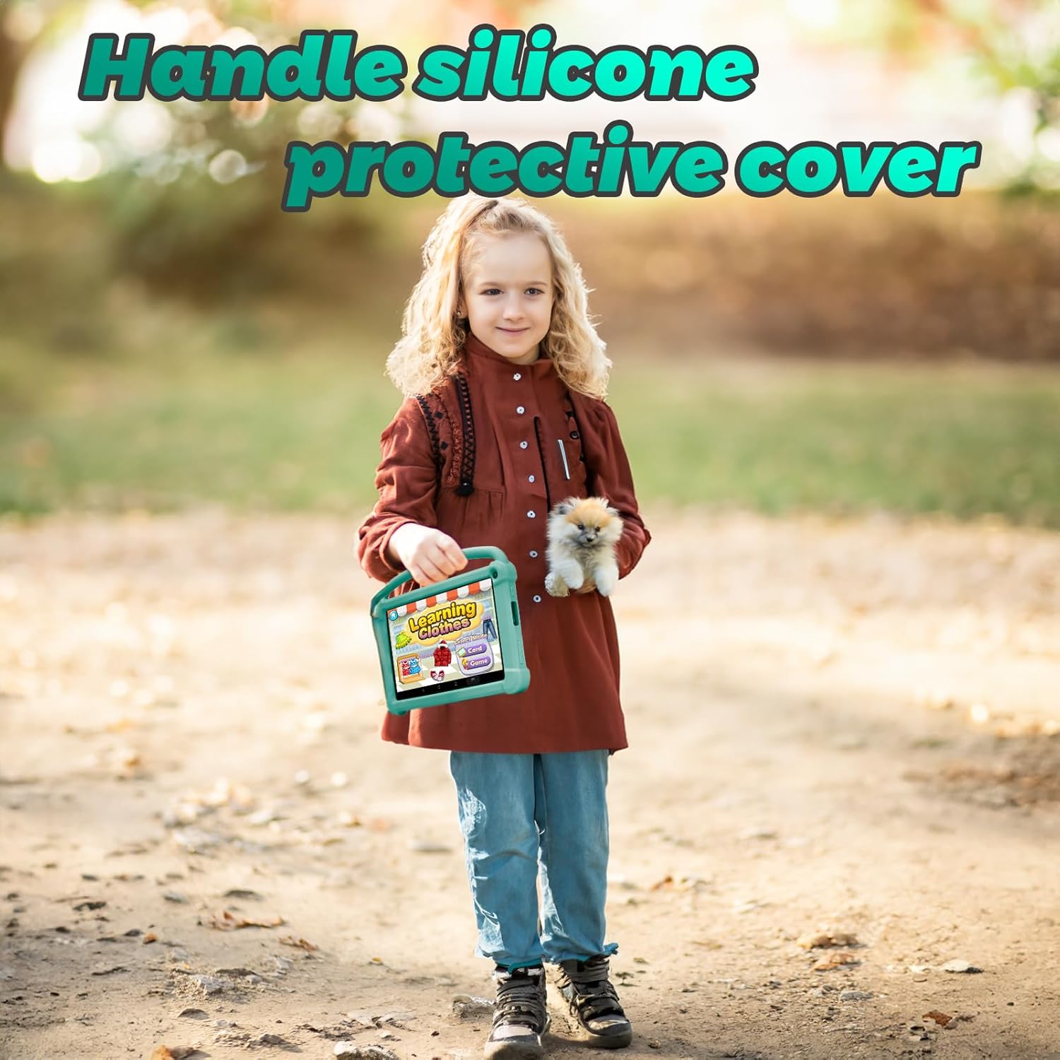 Girls Android Tablets 4GB RAM 32GB ROM Toddler Tablet WIFI Bluetooth Safety Eye IPS Screen Parental Control Dual Camera Shockproof