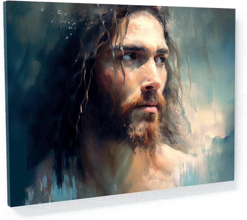 1 Count Sense Canvas Jesus 1 Canvas Art - Home Decor Wall Art Print Poster Painting Large 16x12inch Frameless