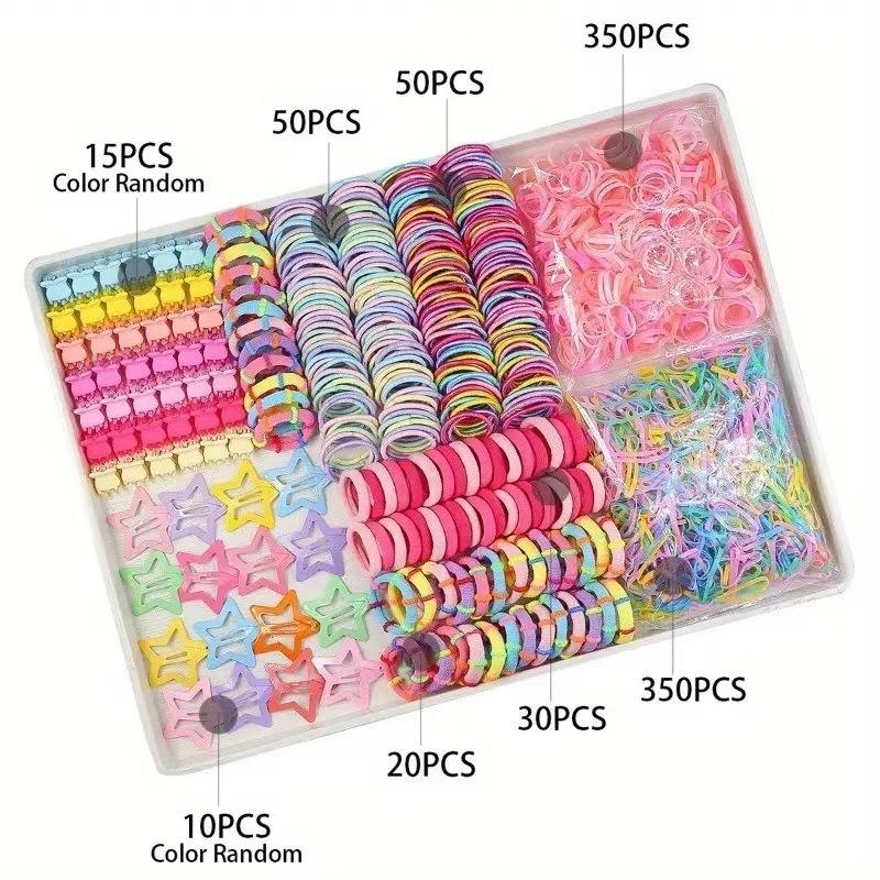 870-Piece Kids Hair Accessory Set, Includes Colorful Hair Bands, Bows, Clips, Ideal for Little Girls' Hairstyles, Party & Festival Use, Hair Accessories Sets