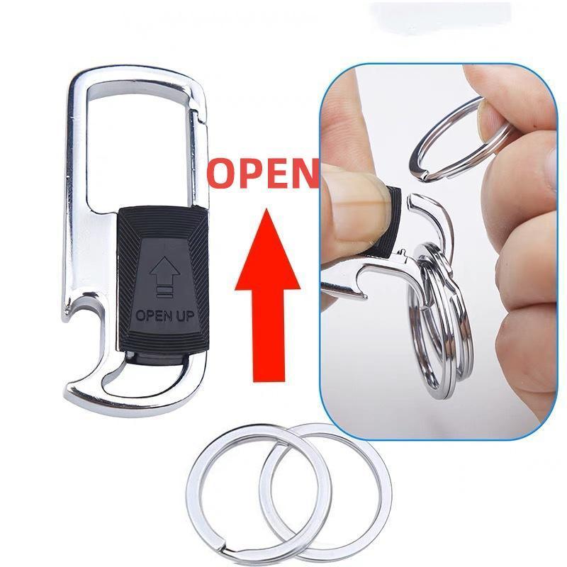 Car Keychain with 2 Removable Key Rings, Car Key Holder with Bottle Opener, Multifunctional Car Keychain, Car Interior Accessories