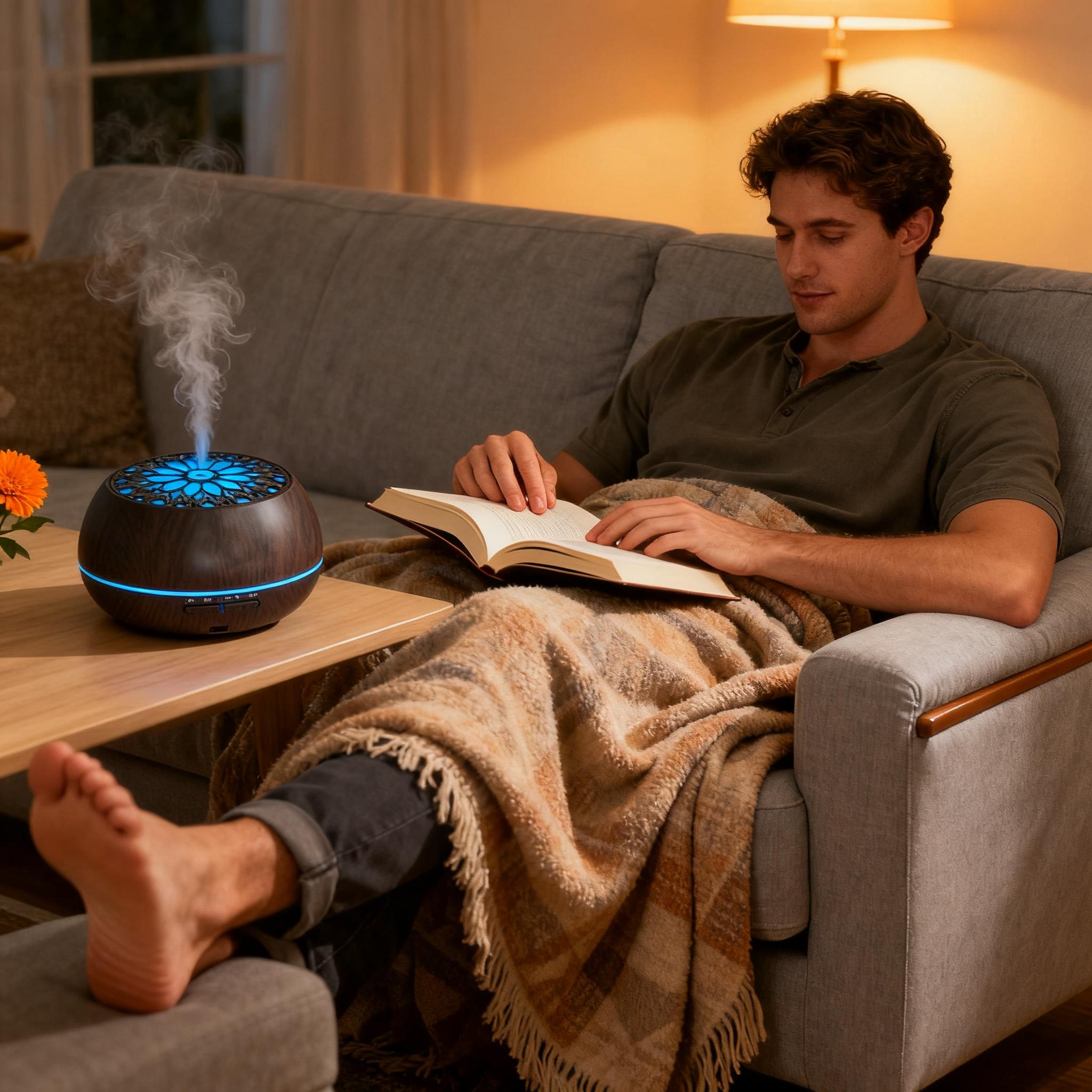 550ml Large-Capacity Essential Oil Diffuser | Remote Control + 6 Essential Oil Blends Included | 7-Color LED Lights & Auto Shut-Off | Ideal for Home, Office and Spa