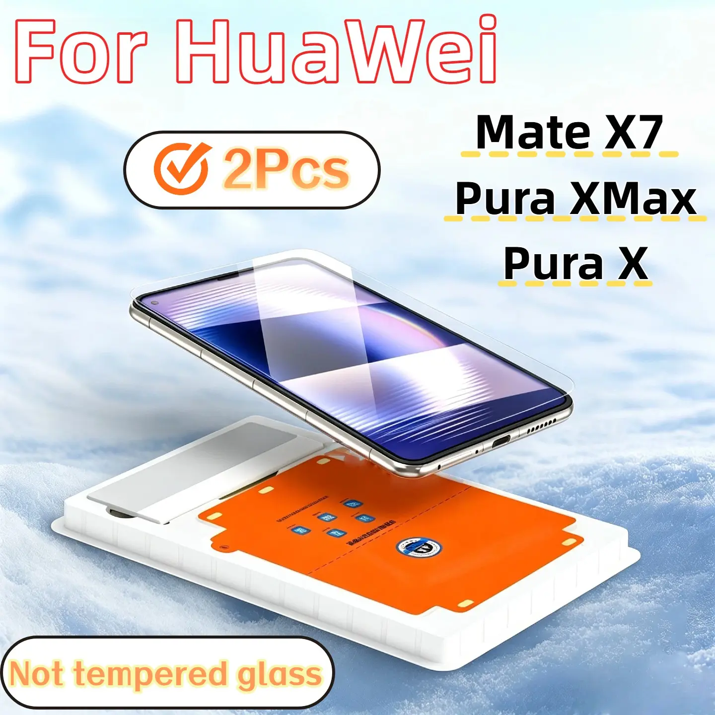 2-Pack Huawei Mate X7/pura X/xmax Screen Protector, Foldable Inner Film, Tempered Soft Ceramic Membrane, Easy Install, Scratch-Resistant, HD Clarity