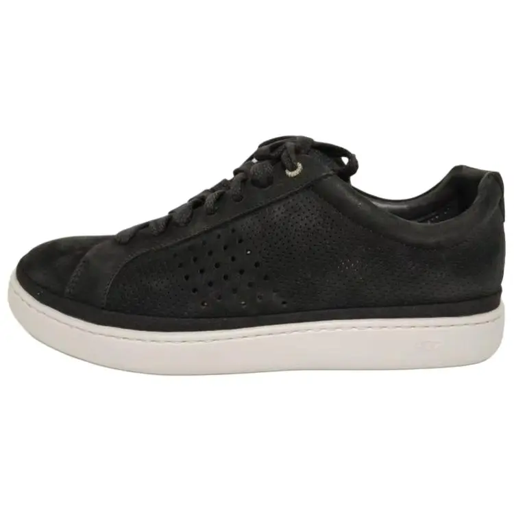 UGG Cali-Low Perf Leather Versatile Round Toe Low-Top Sneakers 1095469-BLK