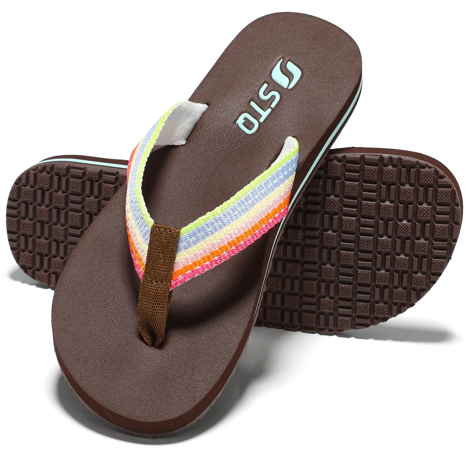 STQ Womens Arch Support Flip Flops Thong Sandals | Yoga Mat Sole,Quick Dry ,Beach Shower Pool Vacation