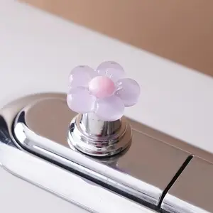 Floral Bathroom Buttons Set, /lavender Toilet Tank Switch, Easy Install Bath Decor, Durable Plastic Replacement Knob, Valentine Gift