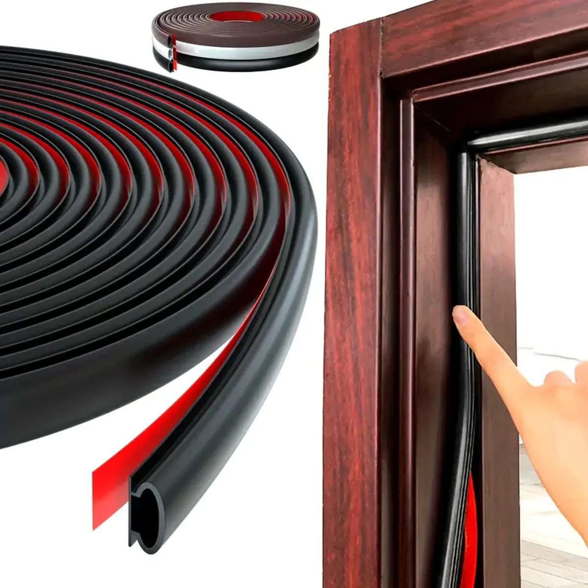 1pc 3/ 0/ 6.0 meter Self-Adhesive Weather Stripping Door Seal, Window And Door Door Seal Strip, Soundproofing Self-Adhesive Backing D-Shape Door Weather Stripping for Door Frame Window Large Gap, Autumn and Winter Must-haves