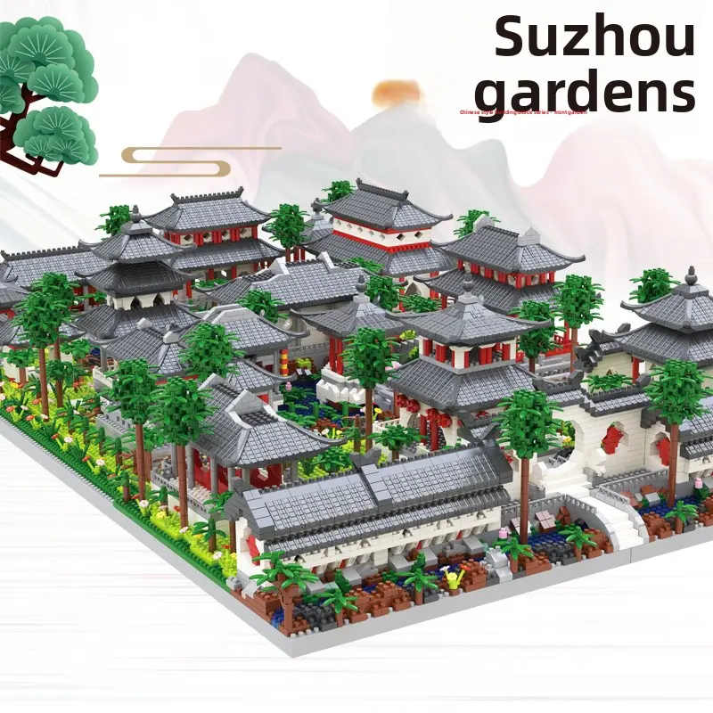 Suzhou Garden Traditional Chinese Architecture Model Kit, Detailed High-Difficulty Building Blocks, Adult Toy