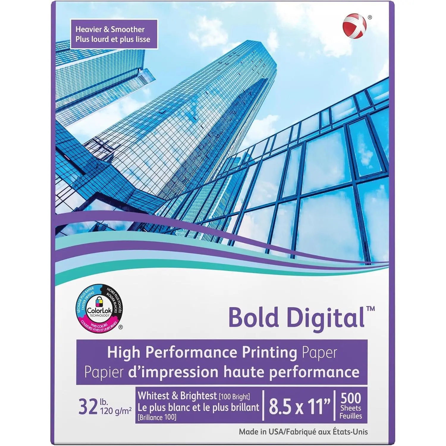 ® Bold Digital™ Printing Paper, Letter Size, 100 Brightness, 32 Lb Text (120 GSM), FSC® Certified, White, Ream of 500 Sheets