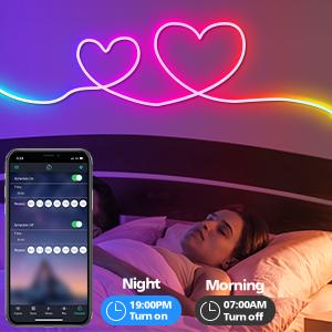 Led Neon Rope Lights 60FT,Control with App/Remote,Flexible Led Rope Lights,Multiple Modes,IP68 Outdoor RGB Neon Lights Waterproof,Music Sync Gaming Led Strip Lights for Bedroom Indoor