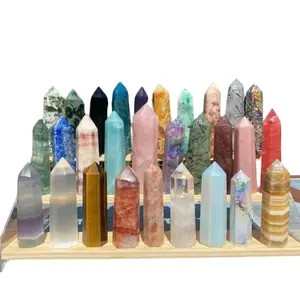 Natural Crystal Tower Point Obelisk Ornament, 40 Choices of 3.1"+ Healing Chakra Meditation Crystals (Selenite, Moss Agate), Sports & Outdoor Protective Gear Accessory for Home Decor