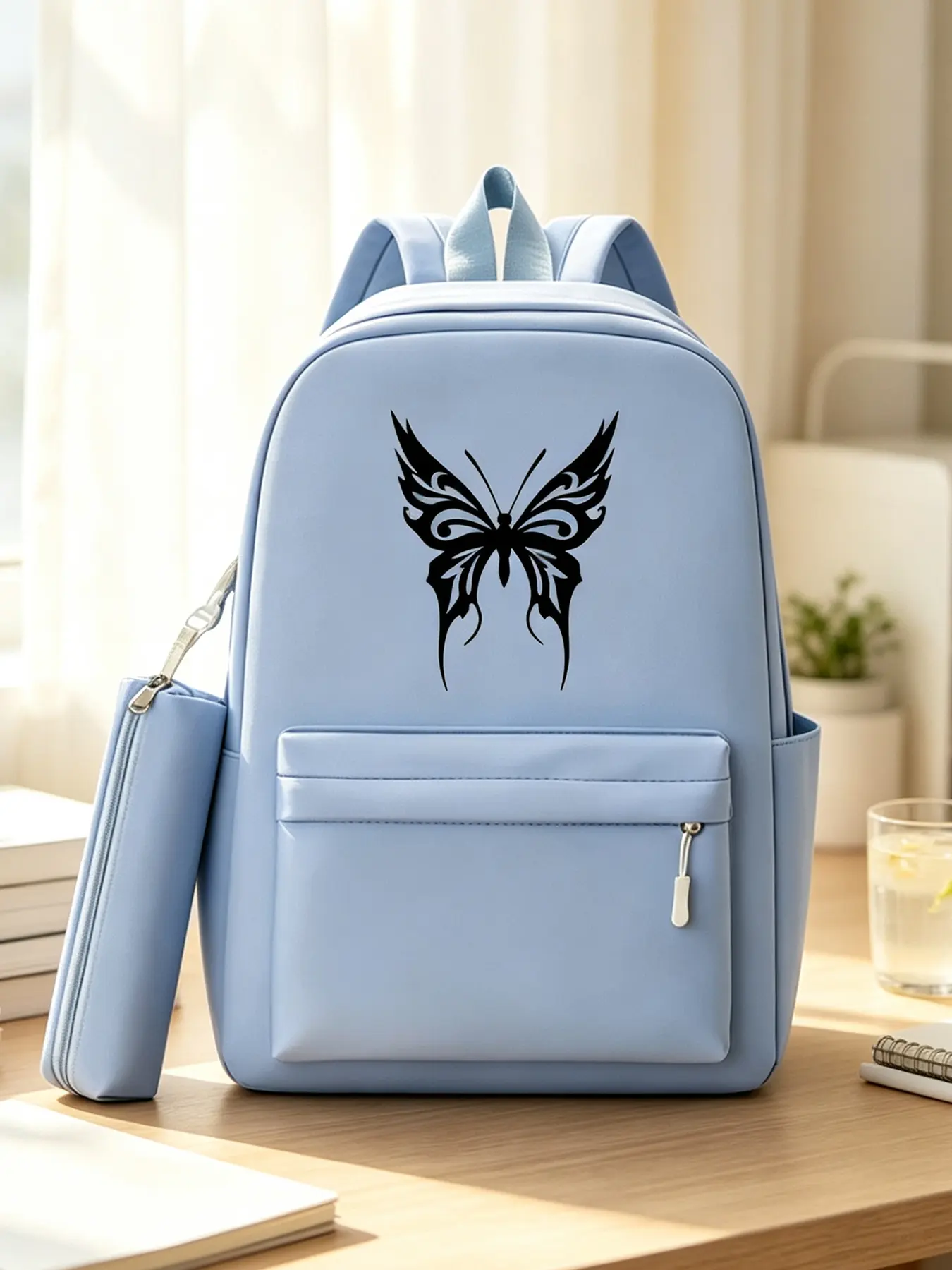 Butterfly Print Fashion Backpack, Unisex Portable Daypack, Laptop Bag for Commute, School, Outdoor Travel Trip