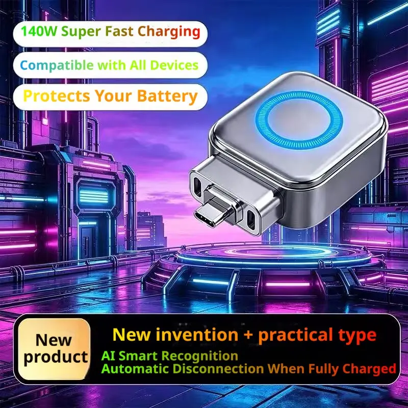Automatic Cut off Charging Protector 140w, AI Smart Recognition, Automatic Disconnection Fast Charging Safety Device, Auto Stop Overcharge Protection, USB Charging Security Battery