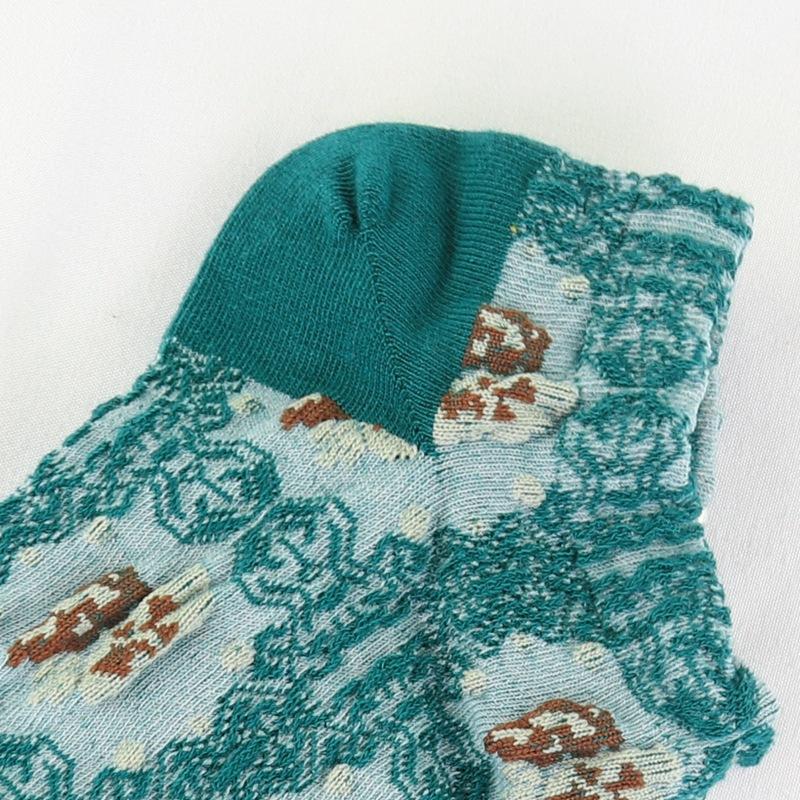 Spring and Autumn Women's Thin Cotton Low-Cut Vintage Socks, Korean Style Summer Breathable Short Socks, Low-Cut Socks
