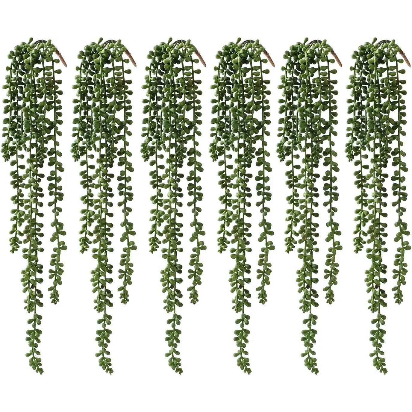 6 Pcs Artificial Succulents Hanging Plants, Fake String of Pearls Greenery, Wall Home Backdrop Garden Indoor & Outdoor DecorationGift