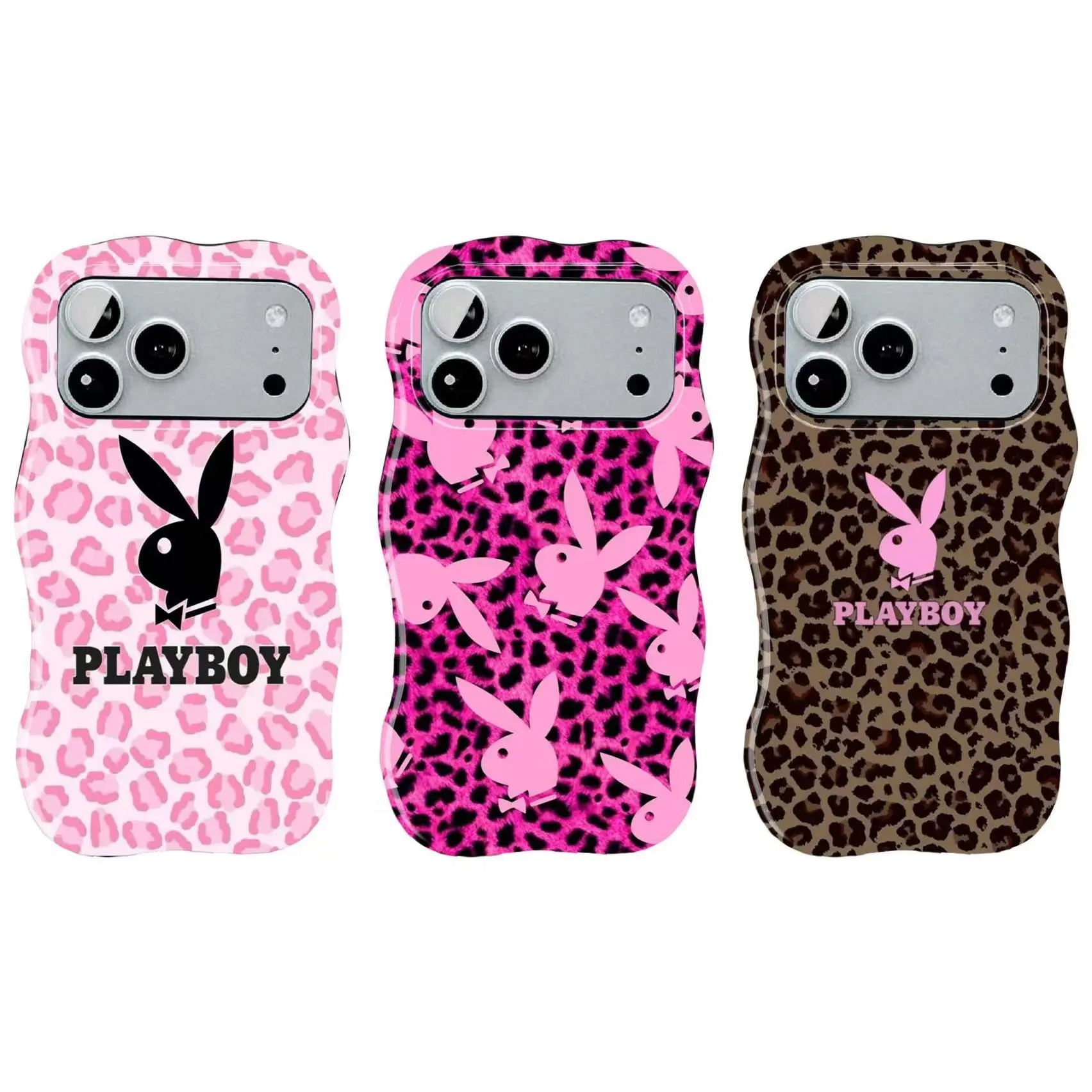 Playboy Phone Case - Street-Style Protective Cover Featuring Pink Rabbit Head Logo; Compatible with iPhone 11–17 Pro Max/Plus Series and Samsung Galaxy S23– Series; Drop-Resistant and Shockproof