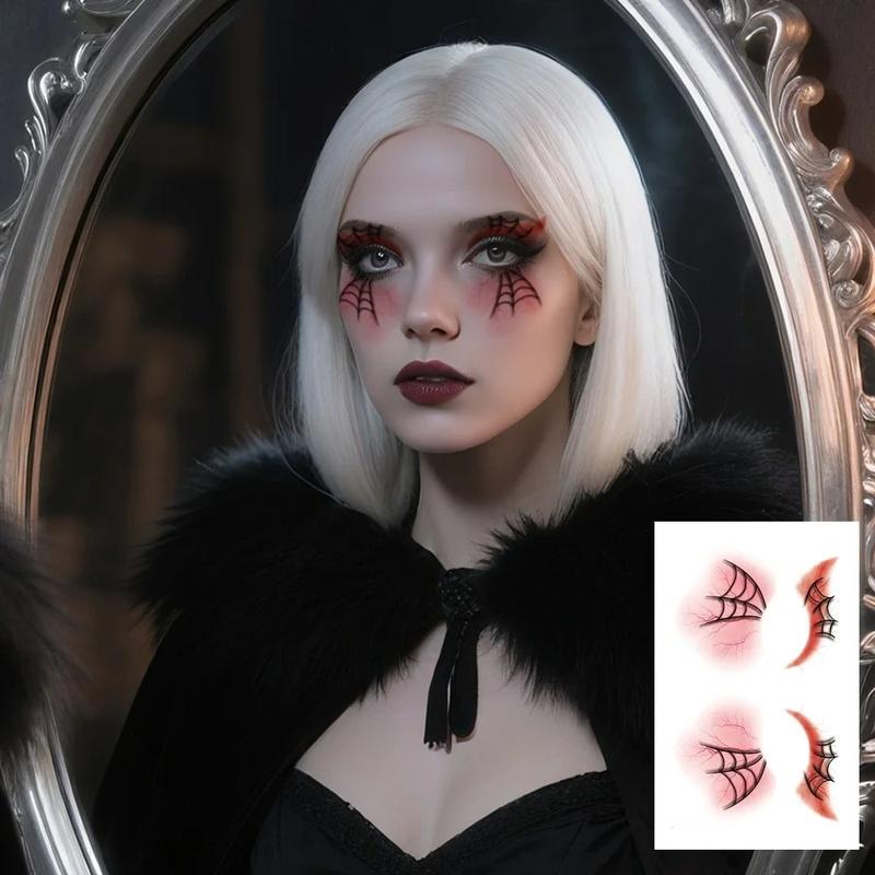 12 Sheets Halloween Party Waterproof Temporary Tattoos Stickers For Women 3D Reality Vampire Blood Scar Design Tattoo Stickers