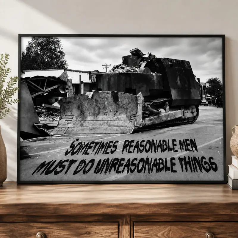 Heemeyer Demolition Inc Poster, Marvin Heemeyer Wall Art, Vintage Heavy Equipment Print, Industrial Graphic Artwork, Garage Office Man Cave Decor, Construction Enthusiast Gift For Him, Made In America