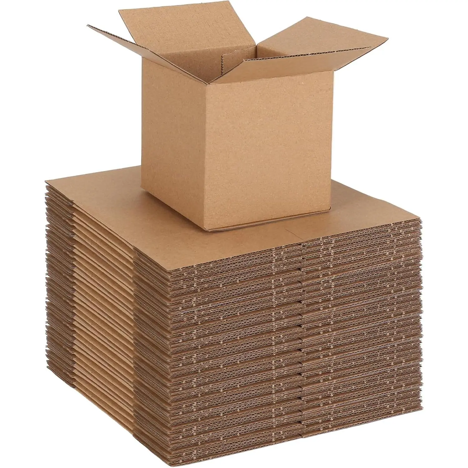 Corrugated Cardboard Shipping Boxes (30 Packs, 4x4x4in) for Small Businesses, Friends & Family Moving, Customizable Logo Mailing Packing Supplies, Easy To Assemble, Tape, Universal