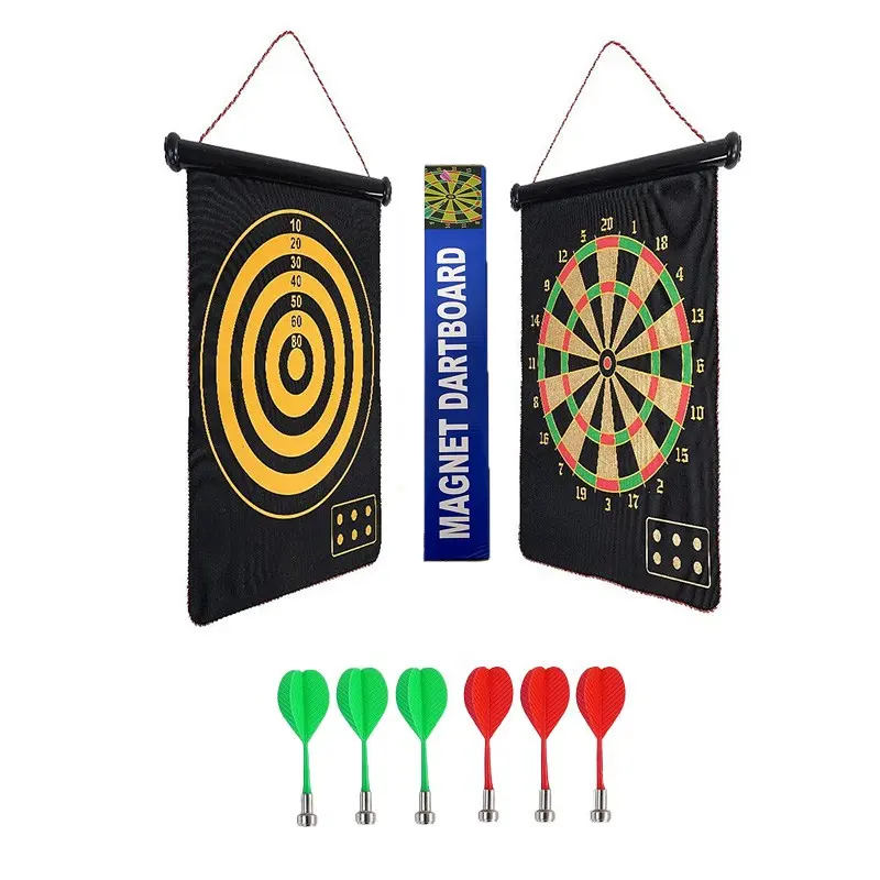 Magnetic Dart Board, Double-Sided Portable Design, Includes Six Darts, Foldable for Easy Storage, Ideal for Family Gatherings, Camping, Party Games