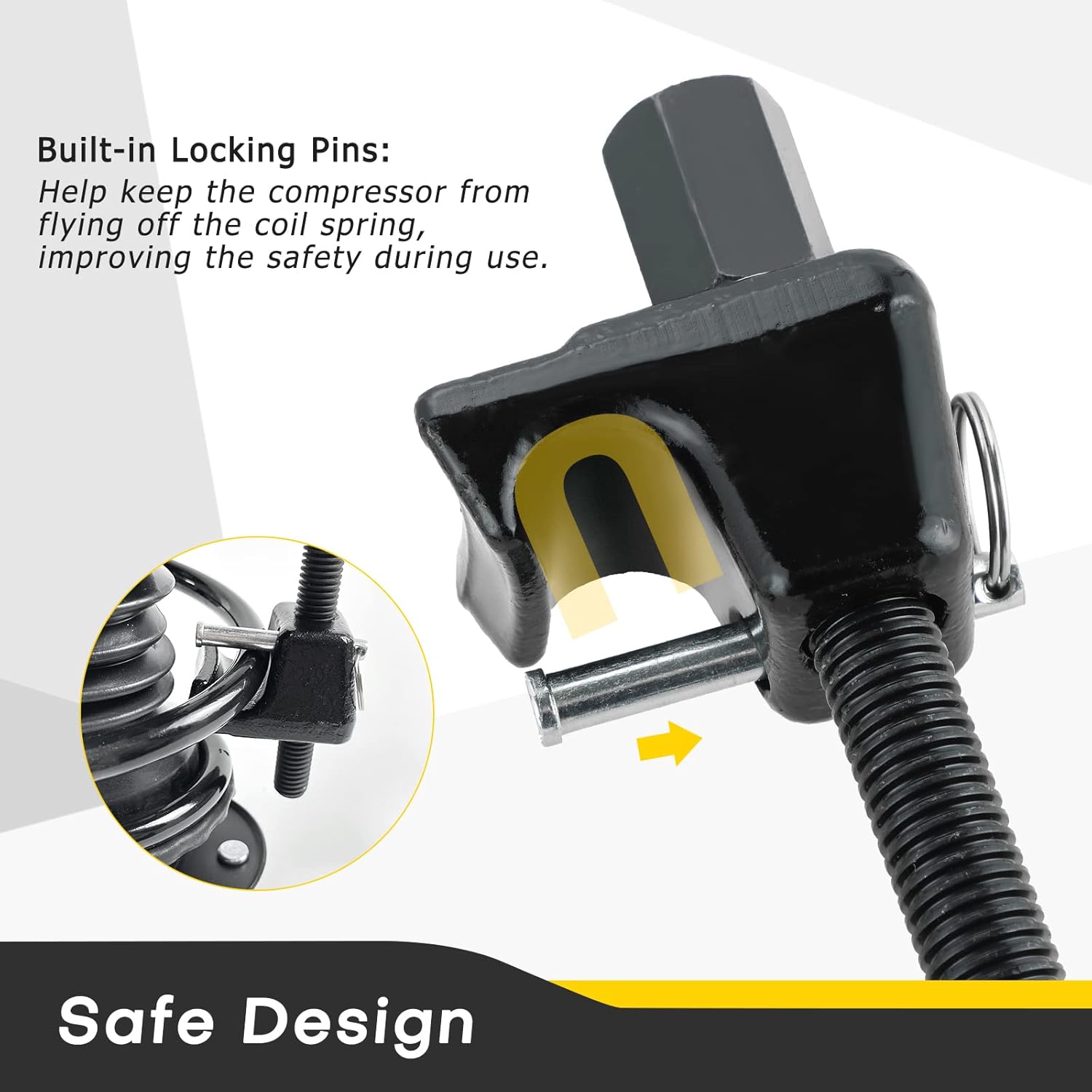 Macpherson Strut Spring Compressor Tool Kit | Universal Coil Spring Compressor Tool, 1/2" Square Drive Heavy Duty Strut Compressor for   ,with Detent Pins,Set of 2,300mm