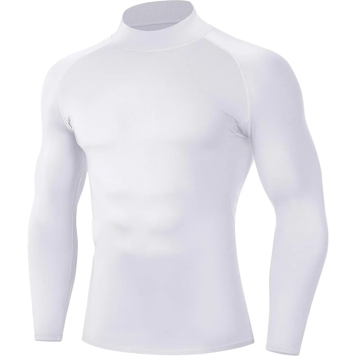 Men's Long Sleeve Compression Shirt Mock Turtleneck Quick-Dry Athletic Base Layer for Running & Workout(Gift)