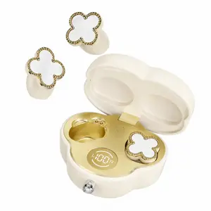Lucky Four-Leaf Clover Earphones: Stylish, Jewelry-Style Bluetooth Earbuds. Featuring noise-cancellation and a comfortable, earring-like design-perfect for daily wear or as a gift for friends and family.