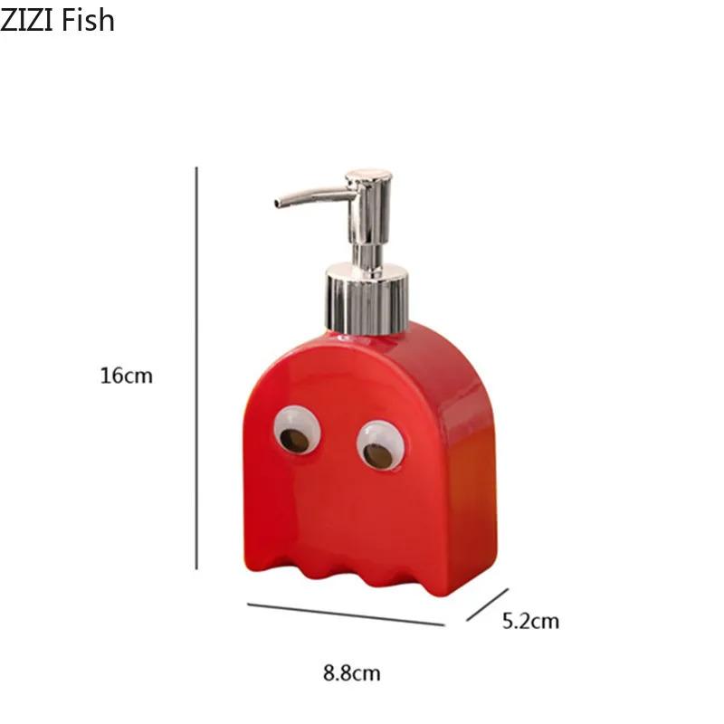 Cute Cartoon Ghost Soap Dispenser Modern Creative Ceramic Hand Sanitizer Bottle Lotion Bottle Hotel Home Bathroom Accessories