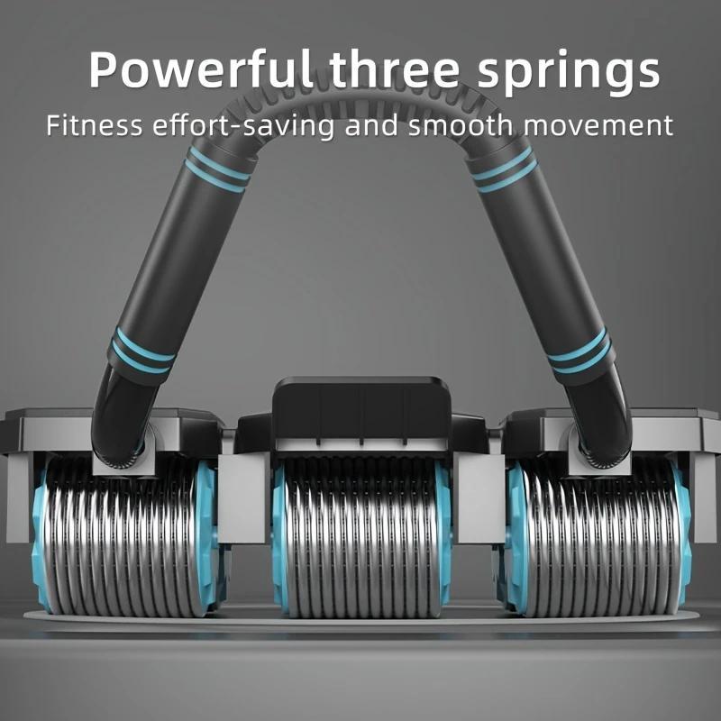 Automatic Rebound Abdominal Wheel Roller, 4 Wheel Design Abs Roller with Elbow Support & Anti Slip Kneeling Pad, Ab Wheel for Home Gym, Abdominal Fitness Wheel
