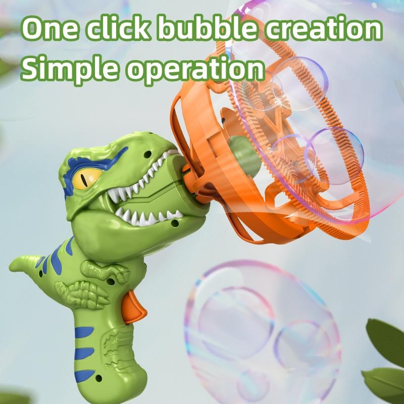 Dinosaur Bubble Machine Set, Super Large Bubbles, Handheld Electric Bubble Blower, Thickened Design, High Concentration Liquid, Outdoor Toy