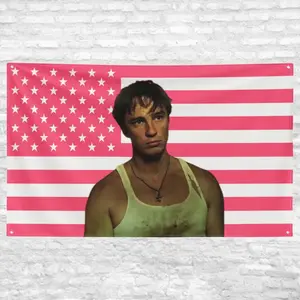 Drew Starkey Rafe Cameron Pink Flag Outer Banks Inspired Wall Decor Polyester Banner