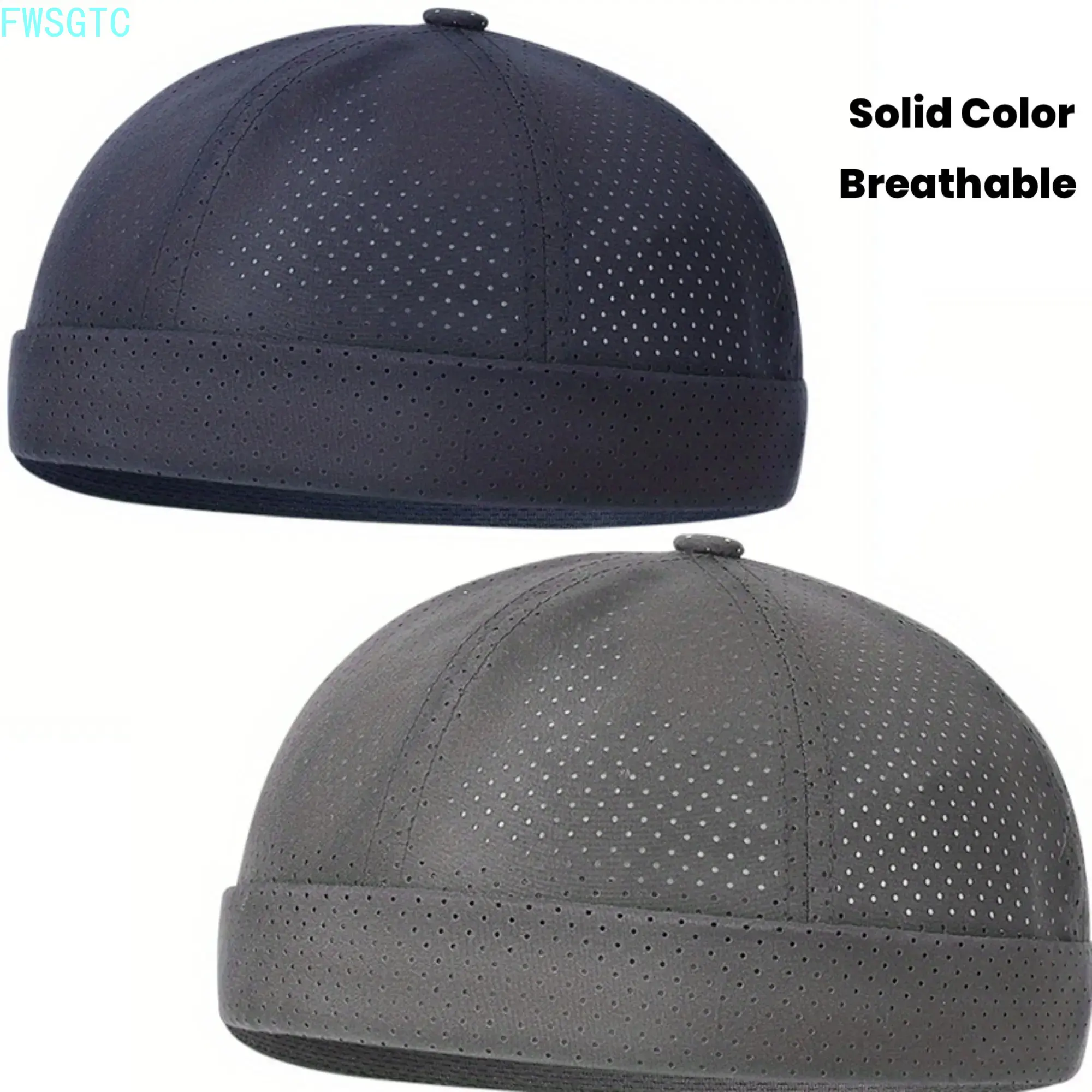 2026 New Arrival|2‑Pack Men’s Docker Caps, Brimless Breathable Mesh Skull Cap, Adjustable Lightweight Beanie Ideal for Casual Daily Travel Summer‑Time Outfits