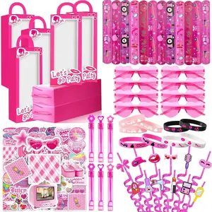 122 Pcs Pink Party Favors Pink Toy Gift Goodie Bag Stuffer Filler Makeup Party Decorations Princess Theme Birthday Party Decorations