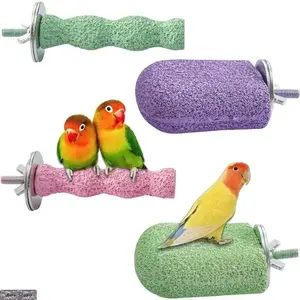 4PCS Bird Beak Grinding Stone - Parrot Cage Perch Foot Trimmer Chew Toys