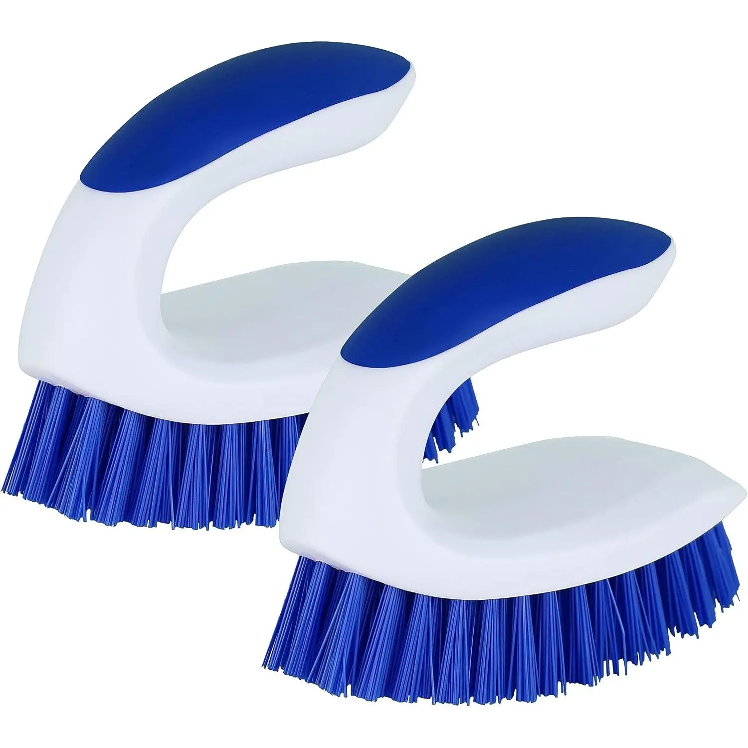 2 Pack Scrub Brushes, Cleaning Brush with Stiff Bristles, Handheld Scrubber for Bathroom, Shower, Tile, Carpet, Bathtub & Floor