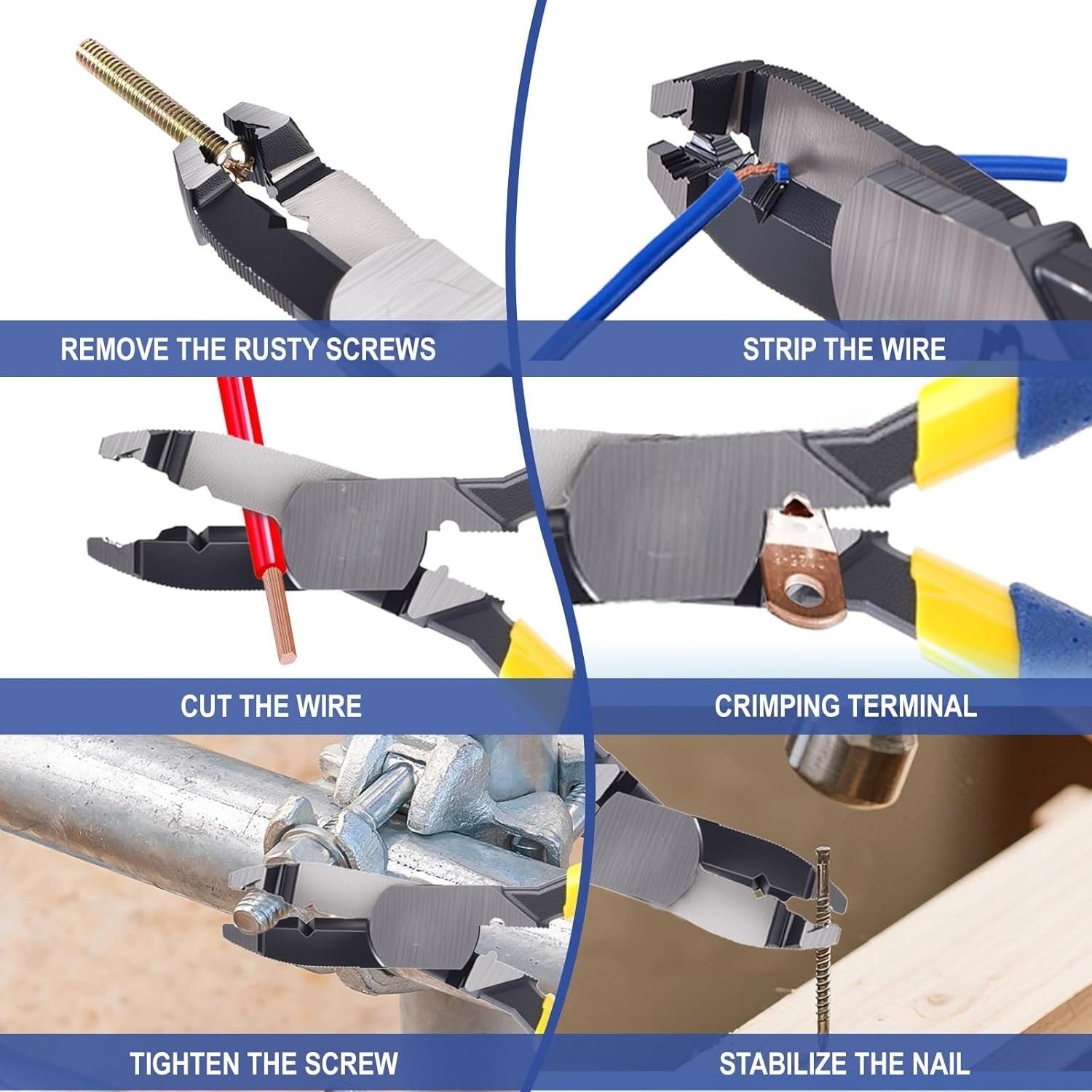 Multi-Function Screw Extractor Pliers, Non-Slip Screw Removal Tool, Extracts Stripped, Broken, Rusted Screws, Screw Pliers for Tightening, Loosening and Gripping Nuts and Bolts,Wire pliers Multi-Function Screw Extractor Pliers, Non-Slip Screw Removal Tool, Extracts Stripped, Broken, Rusted Screws, Screw Pliers for Tightening, Loosening and Gripping Nuts and Bolts,Wire pliers