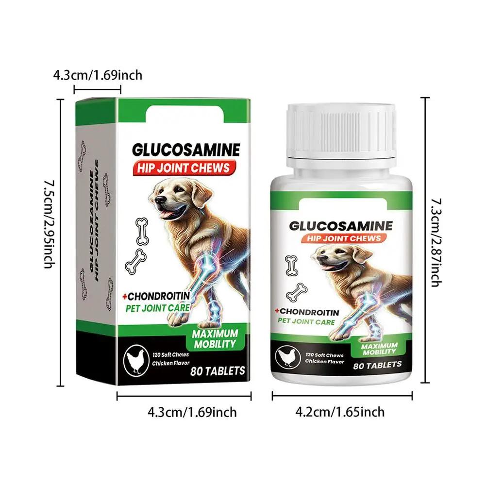 80 Tablets Nutritional Supplement Chondroitin Soft Chew Hip Joint Dogs Enhance Vitality Chicken Flavor Pet Joint Care Tablets
