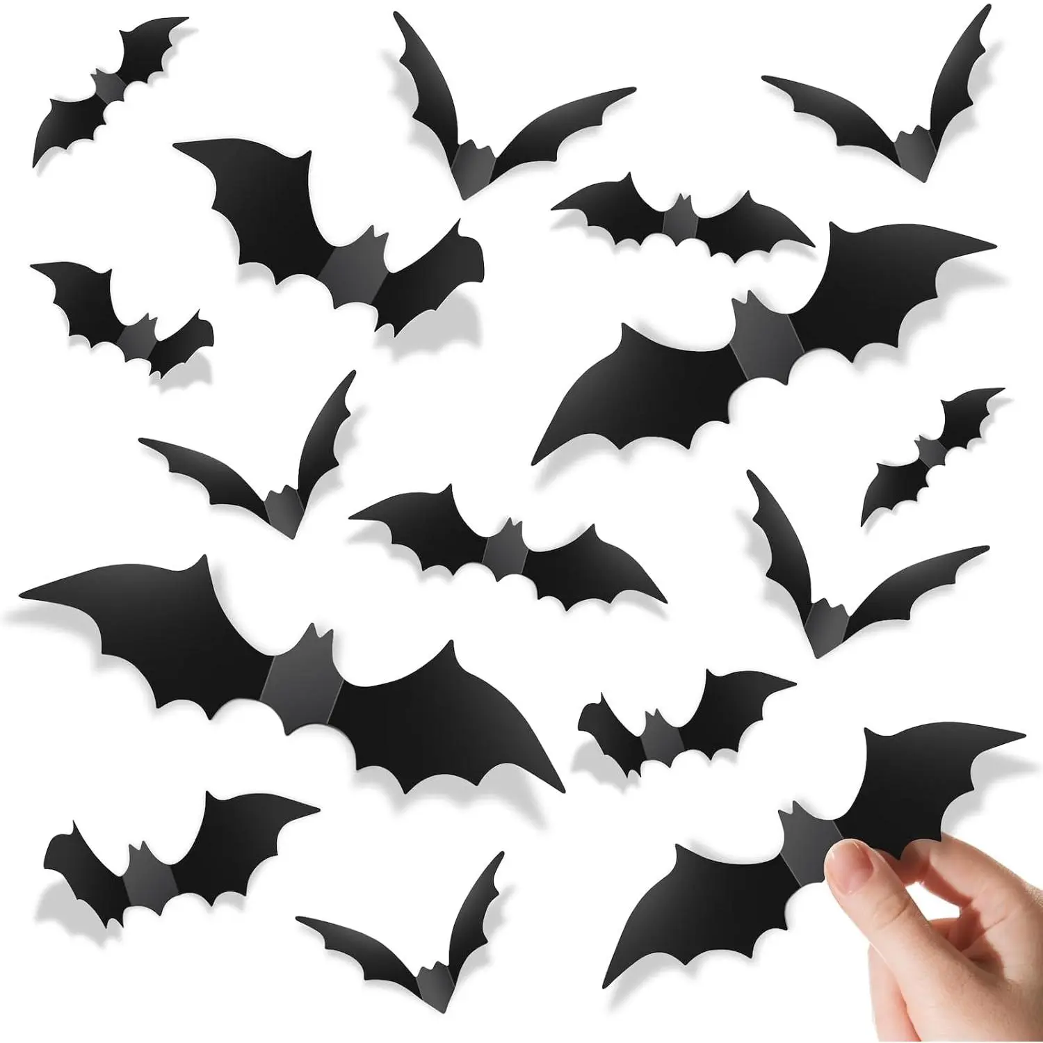 180 PCS DIY 3D Bat Craft Kit for Kids & Adults, Waterproof Black Bat Wall Stickers, Halloween Flying Bat Decorations, Creative Party Activity & Room Decor