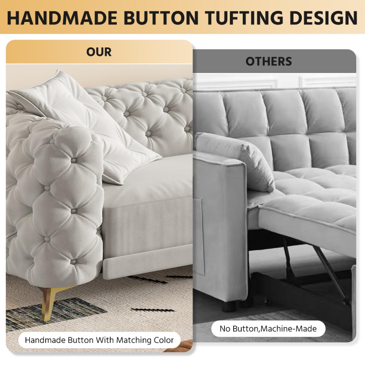 97.7" 3-in-1 Convertible Sleeper Sofa,28.4" Deep Seat Pull Out Sofa Bed,Button Tufted Modern Sofa,4-Seater Couch with Movable Ottoman for Apartment,Office,Bedroom,Light Grey(Old SKU:W1885S00203) RR 97.7" 3-in-1 Convertible Sleeper Sofa,28.4" Deep Seat Pull Out Sofa Bed,Button Tufted Modern Sofa,4-Seater Couch with Movable Ottoman for Apartment,Office,Bedroom,Light Grey(Old SKU:W1885S00203) RR