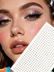 450 Pcs Loose Face Gems Rhinestones 2mm Silver Color, Tiny Crystal Beads for Eye Face Body Hair Decoration, DIY Festival Rave Makeup Accessories