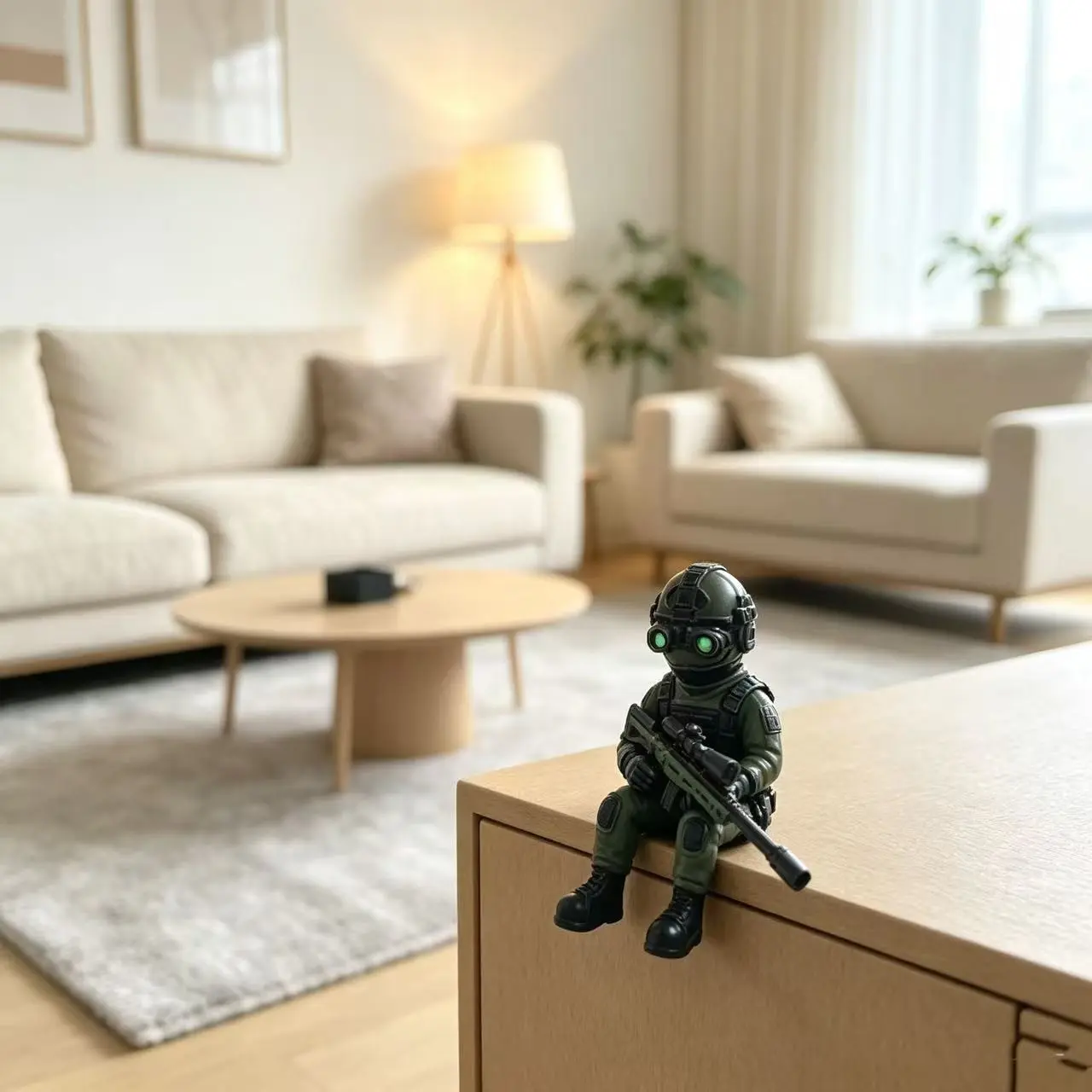 Hardcore Tactical Mini Special Forces Figure, Fully Equipped Night Vision Soldier Statue, Military Enthusiast Desk Decor, Unique Collectible Gift, Collectible Minifigures, Figurine Collectibles, Figurines Collectibles