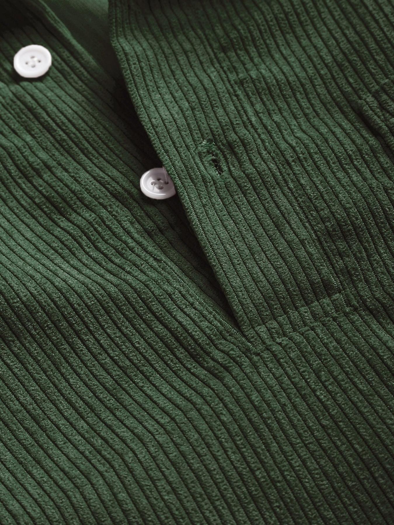 Men's Plain Pocket Half Button Corduroy Shirt, Casual Comfy Regular Fit Long Sleeve Collared Top For Fall & Winter, Men's Clothes For Daily Wear Men's Plain Pocket Half Button Corduroy Shirt, Casual Comfy Regular Fit Long Sleeve Collared Top For Fall & Winter, Men's Clothes For Daily Wear