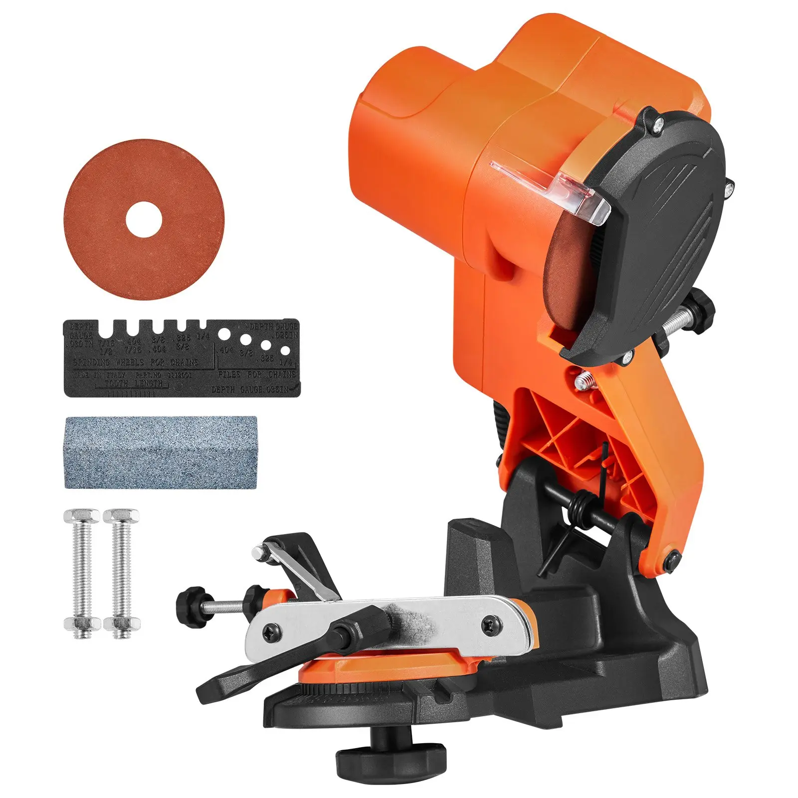 VEVOR 85W Bench Electric Chainsaw Sharpener - 5000 RPM Tool, 2 Grinding Wheels, 5 lbs, 9.4x7.1x13 in Chain Fixing Clamp for Efficient Sharpening, Secure Mounting, Precise Adjustment, Durable & Sturdy Gardening Woodworking Tasks