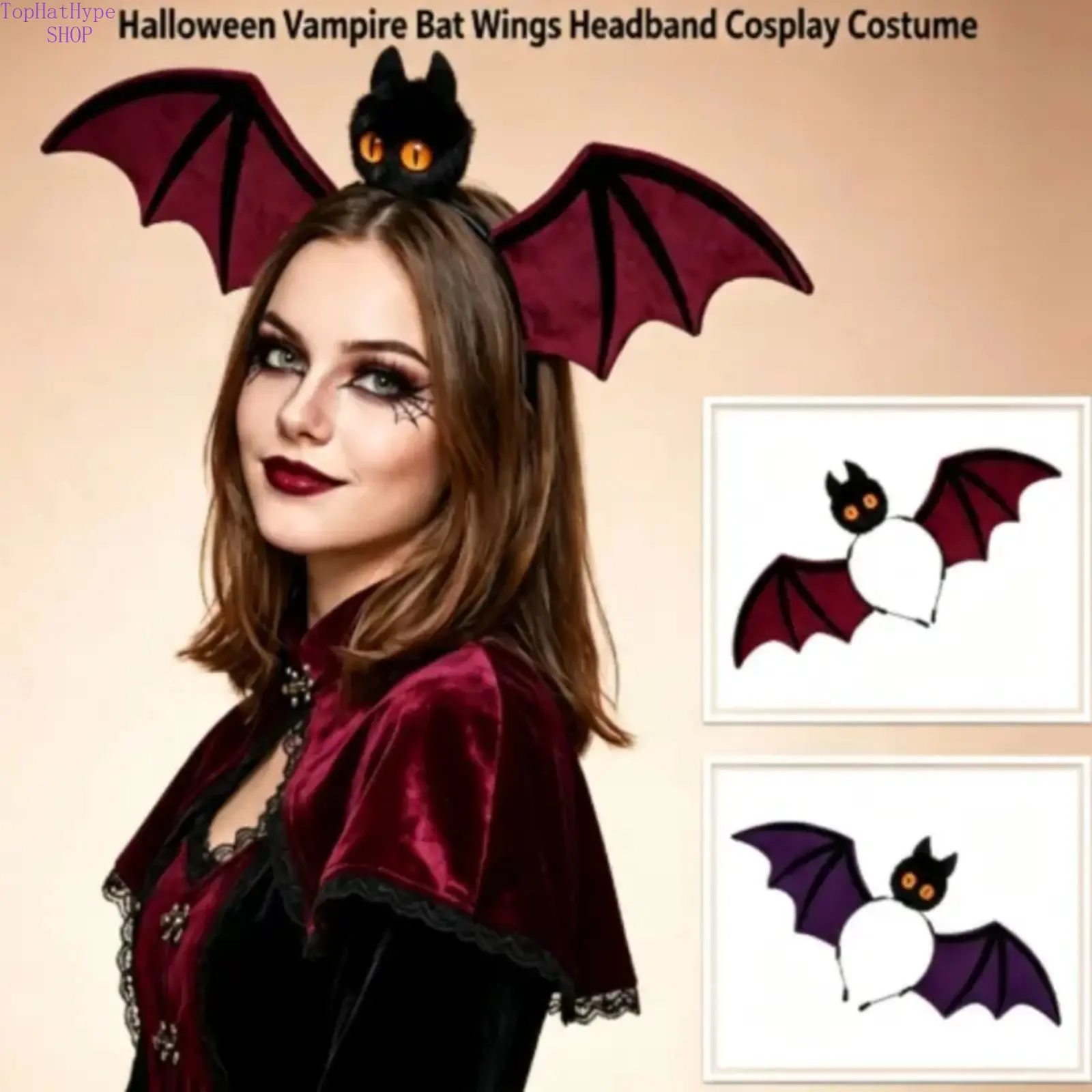 New Animal Ear Party Halloween Headband, Funny Bat Wings Costume Accessory, Unique Cosplay Hair Band, Perfect for Halloween Parties