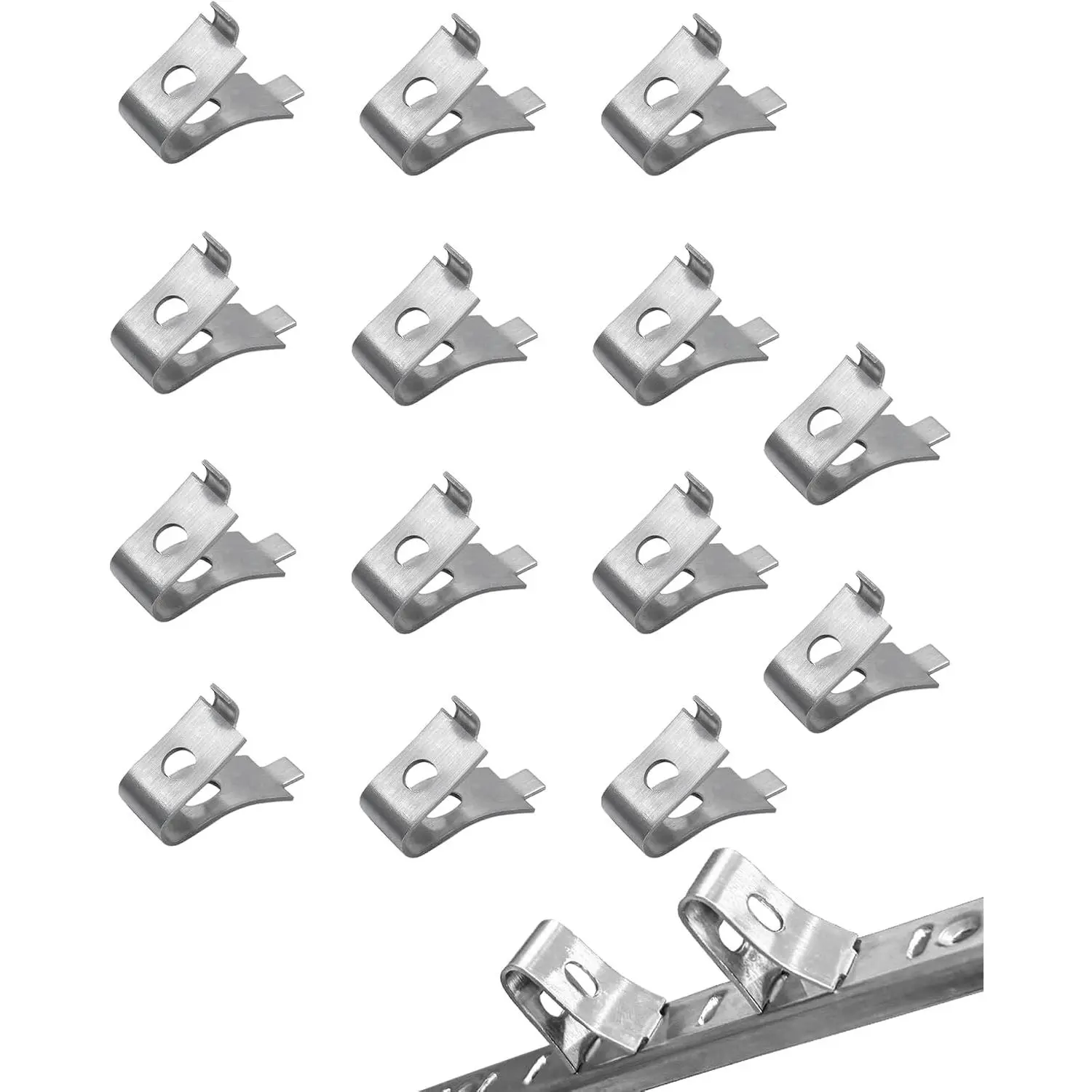 Shelf Clips 14 count Adjustable Shelf Brackets Heavy Duty Wire Rack Lock Clips for Kitchen Cabinet, Bookcase Shelf Sets Spacing Adjustment -